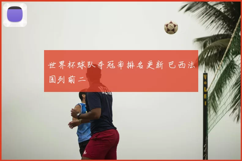 世界杯球队夺冠率排名更新 巴西法国列前二
